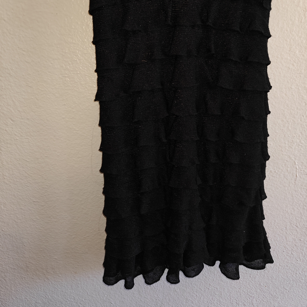 Studio M Black Ruffled Tiered Mini Dress Size M - Picture 8 of 9